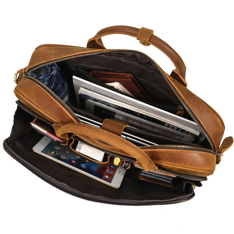 Full Grain Leather Laptop Bag/Briefcase Insight To Man