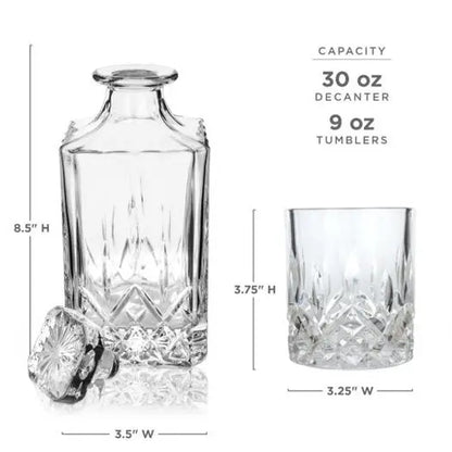 Admiral 3-Piece Decanter & Tumbler Set The Wine Savant