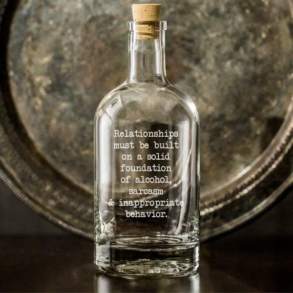 Copy of Etched Decanter with "Mark Twain" Quote Reclamation Etchworks