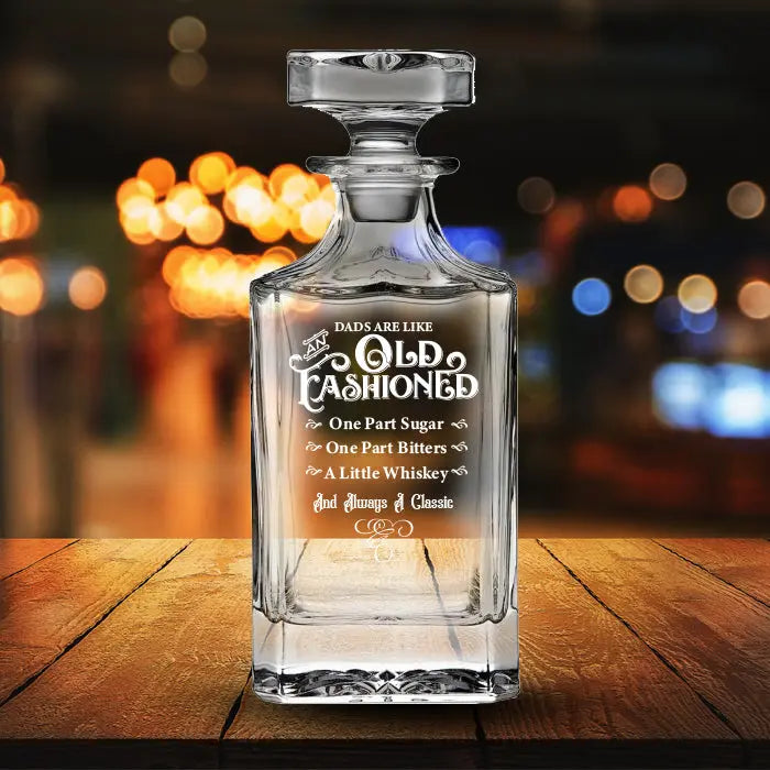 Etched Father's Day Decanter - "Classic Dad" Reclamation Etchworks
