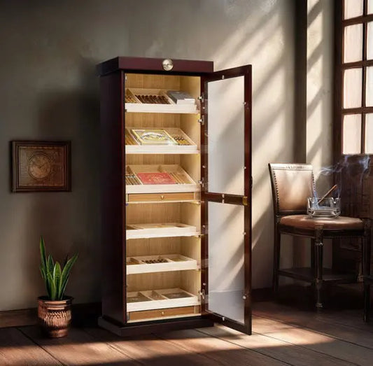 Full Length Cabinet Humidor with Glass Door Insight To Man