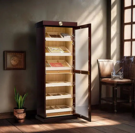 Full Length Cabinet Humidor with Glass Door Insight To Man