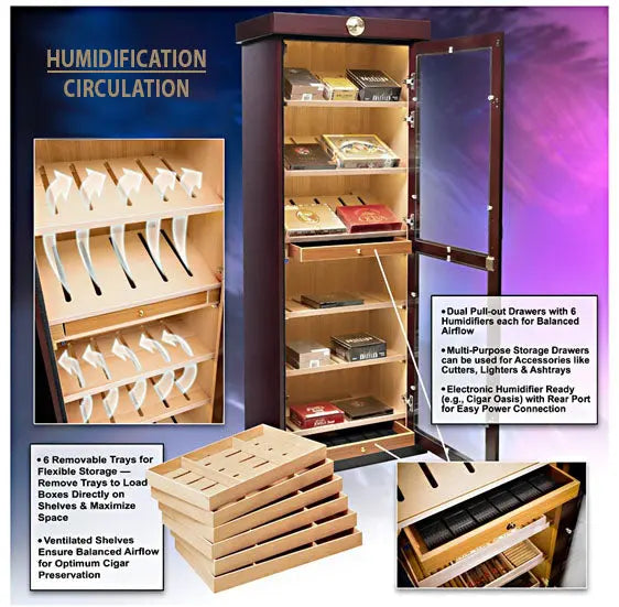 Full Length Cabinet Humidor with Glass Door Insight To Man