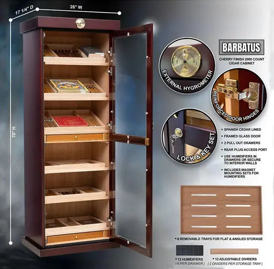 Full Length Cabinet Humidor with Glass Door Insight To Man