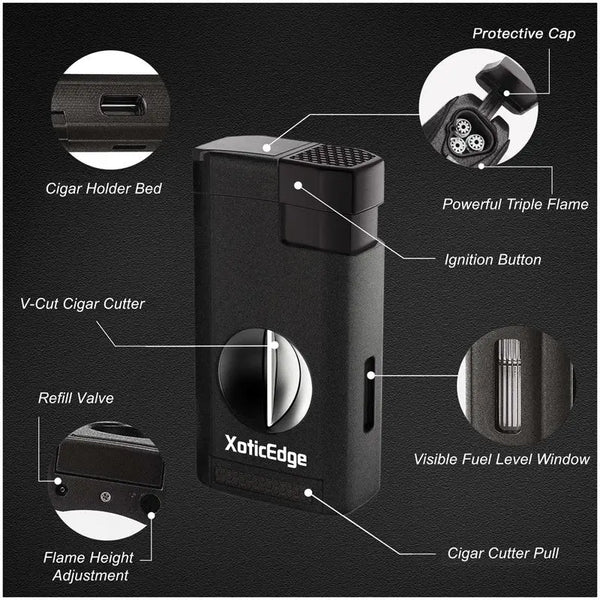 Lumina Torch w/ V-Cut (Black Stone) Prestige Imports
