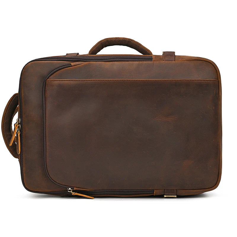 Full Grain Leather Travel Backpack Insight To Man