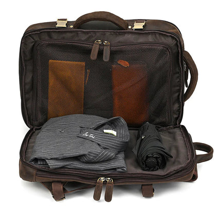 Full Grain Leather Travel Backpack Insight To Man