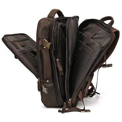 Full Grain Leather Travel Backpack Insight To Man