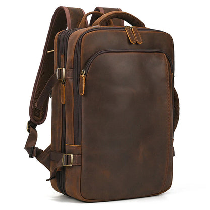 Full Grain Leather Travel Backpack Insight To Man