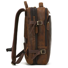 Full Grain Leather Travel Backpack Insight To Man