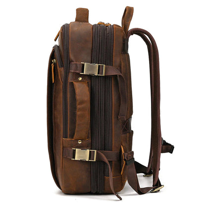 Full Grain Leather Travel Backpack Insight To Man