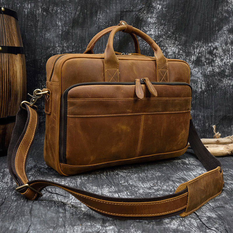 Full Grain Leather Laptop Bag/Briefcase Insight To Man