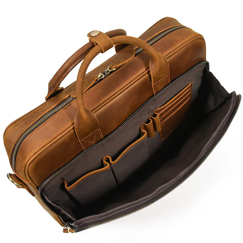 Full Grain Leather Laptop Bag/Briefcase Insight To Man