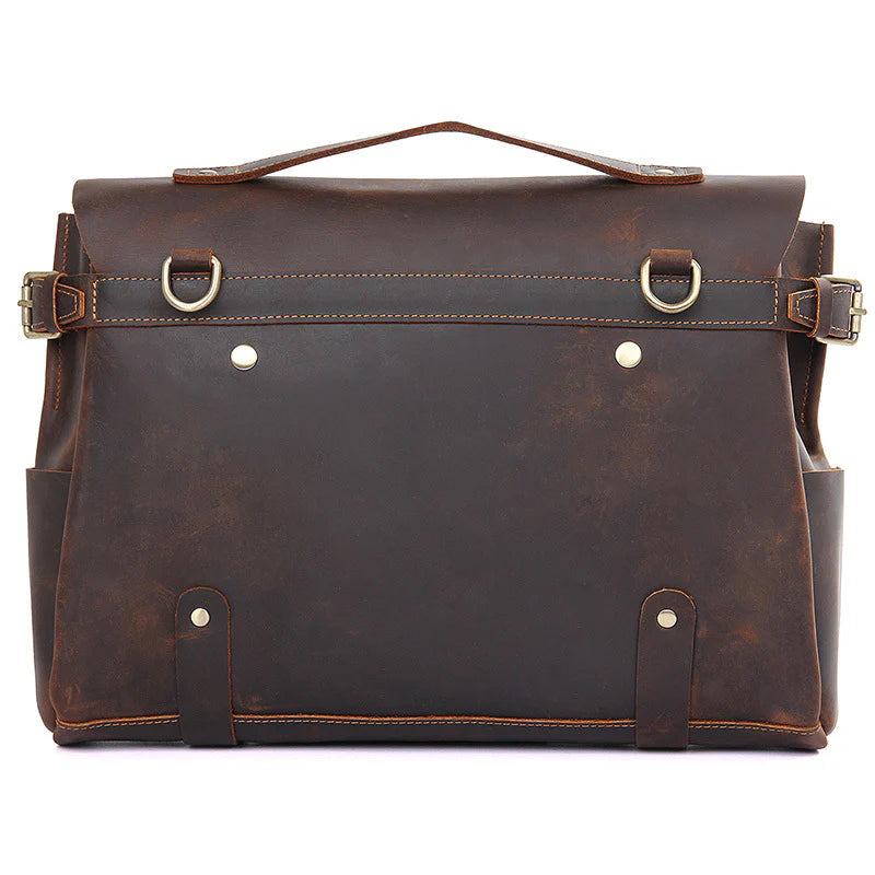 Top Grain Genuine Leather, Men's Briefcase/Messenger Bag Insight To Man