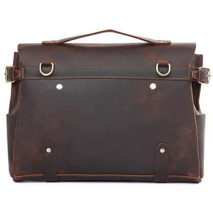 Top Grain Genuine Leather, Men's Briefcase/Messenger Bag Insight To Man