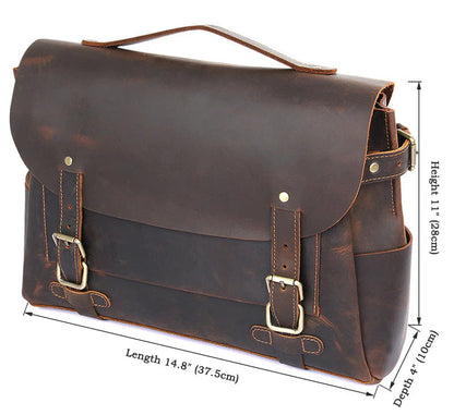 Top Grain Genuine Leather, Men's Briefcase/Messenger Bag Insight To Man