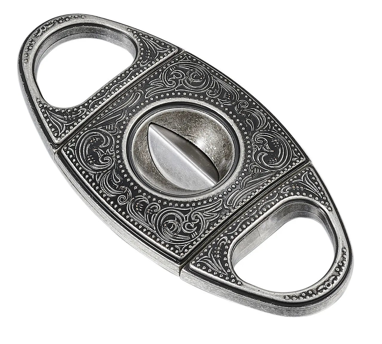 Wild West V Antique Silver Wedge Cigar Cutter Insight To Man