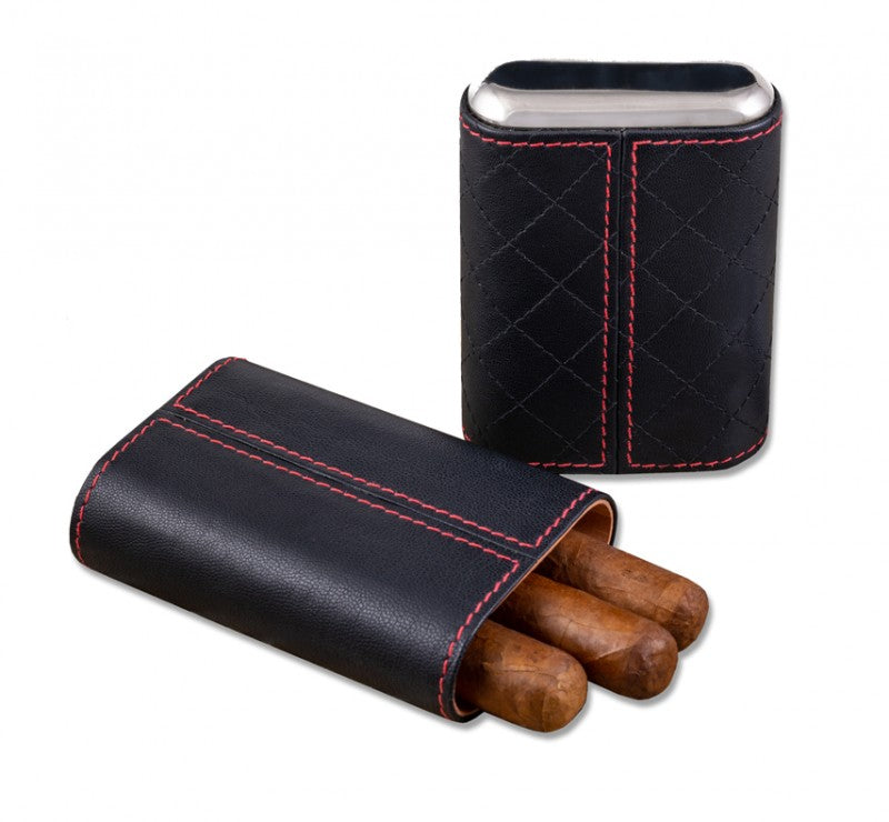 Diamond Stitch Cigar Case (Black w/ Red) Insight To Man