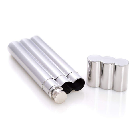 Flask (2oz.) with Stainless Steel Double Cigar Tube BeyBerk International