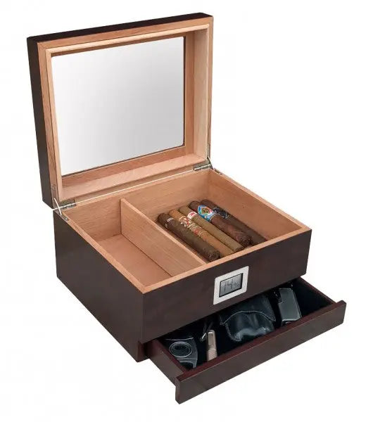 Glass Top Humidor with Storage Insight To Man