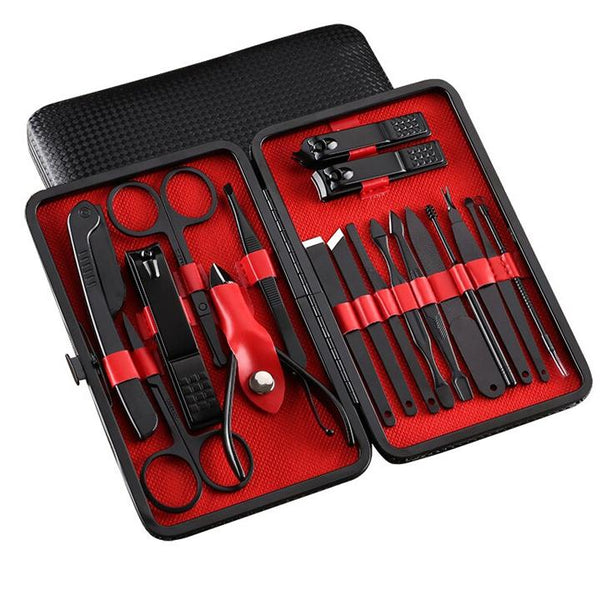 Men's 18 piece, Stainless Steel Manicure Set Insight To Man