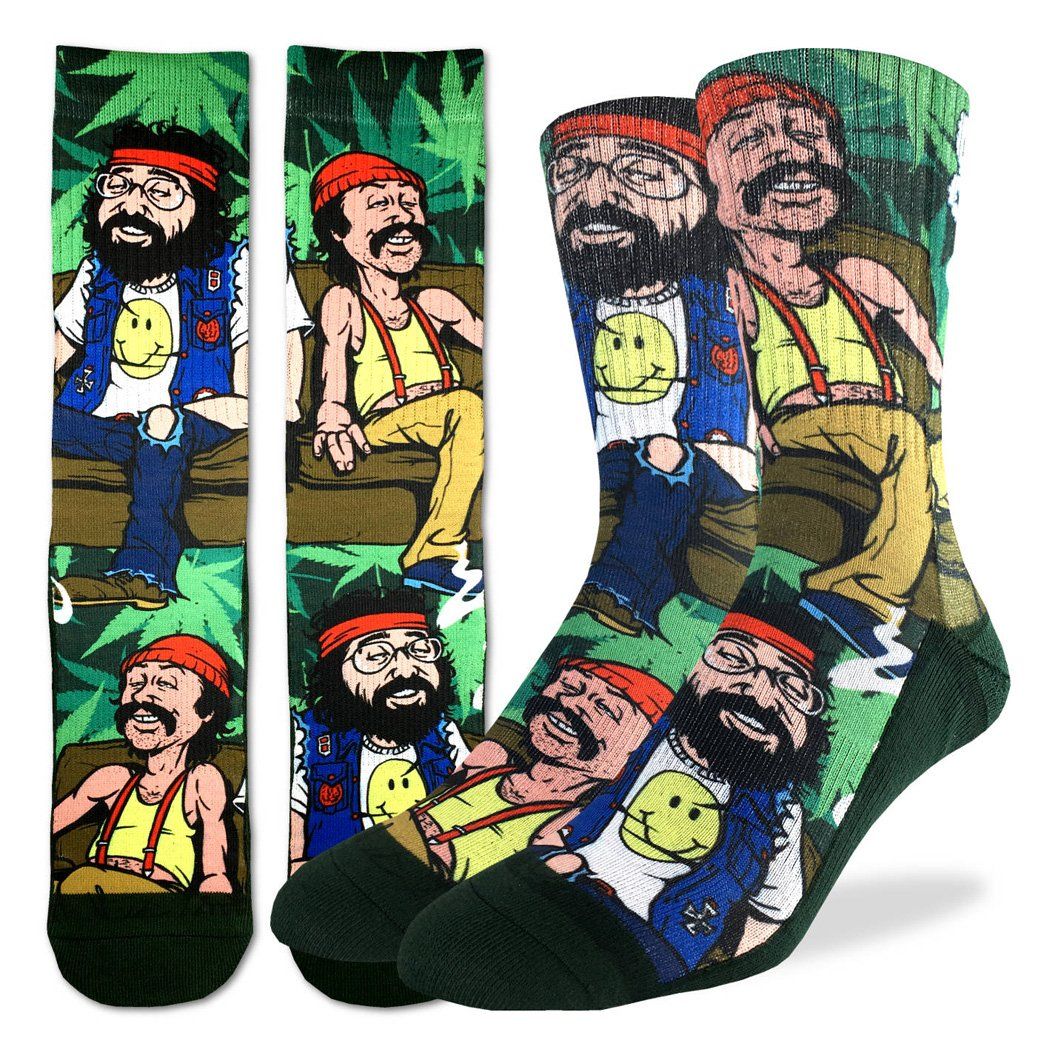 Men's Cheech & Chong on Couch Socks Good Luck Socks