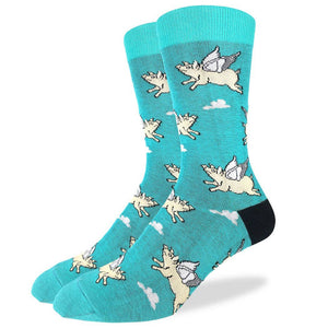 Men's Flying Pigs Socks Good Luck Socks