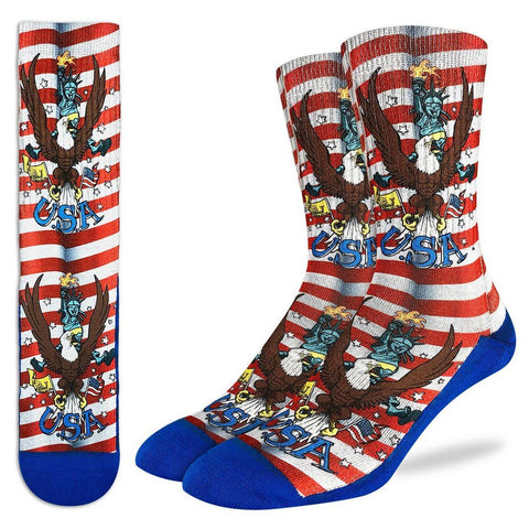 Men's Majestic America Bald Eagle Socks Good Luck Socks